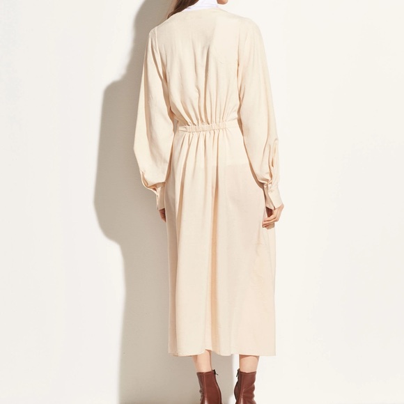 Vince Poet Midi Dress Cream Color Size S - Picture 3 of 4